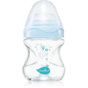 Nuvita Glass bottle Blue biberon pentru sugari