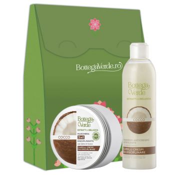 Set cadou femei, ingrijire par, cu extract de lapte de cocos Set cadou femei, ingrijire par, cu extract de lapte de cocos