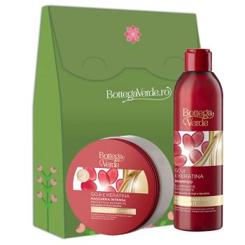Set cadou femei, revitalizare si protectie par, cu extract de goji si keratina Set cadou femei, revitalizare si protectie par, cu extract de goji si keratina