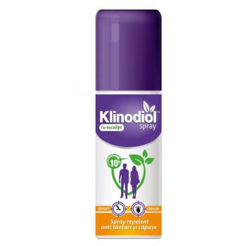 Spray Repelent pentru Tantari si Capuse cu Eucalipt pentru Adulti - Klintensiv Klinodiol Spray, 100 ml