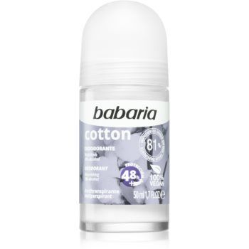 Babaria Deodorant Cotton antiperspirant roll-on cu efect de nutritiv