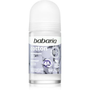 Babaria Deodorant Cotton antiperspirant roll-on cu efect de nutritiv ieftin