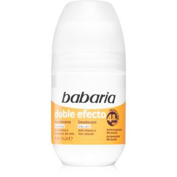 Babaria Deodorant Double Effect antiperspirant roll-on pentru incetinirea cresterii parului ieftin