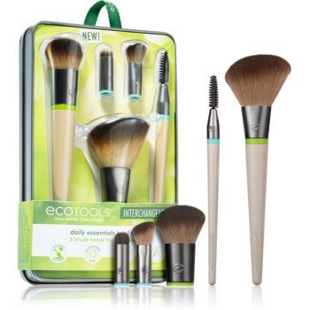 EcoTools Interchangeables™ Daily Essentials set de pensule cu husă