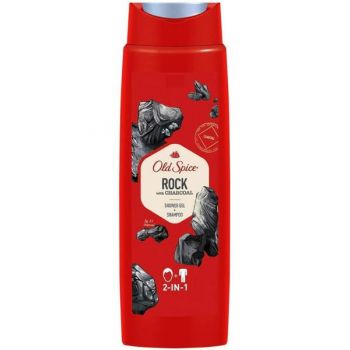 Gel de Dus si Sampon pentru Barbati - Old Spice Rock Shower Gel + Shampoo 2in1 with Charcoal, 250 ml