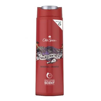 Gel de Dus si Sampon pentru Barbati - Old Spice Night Panther Shower Gel + Shampoo, 400 ml