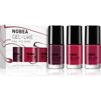 NOBEA Day-to-Day Coffee Time Set set de lacuri de unghii Sangria red