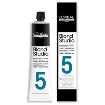 Crema de Iluminare fara Amoniac pentru un Balayage Auriu - L'Oreal Professionnel Blond Studio 5 Highlights Cream Step1 No Ammonia, 50ml de firma original