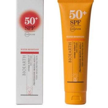 Crema Solara Rezistenta la Apa pentru Corp SPF 50 cu Ganoderma Bioearth, 150 ml ieftina