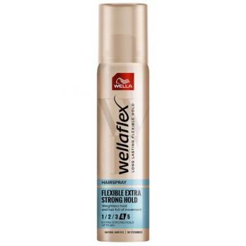 Fixativ cu Fixare Extra Puternica - Wella Wellaflex Hairspray Flexible Extra Strong Hold, 75 ml de firma original