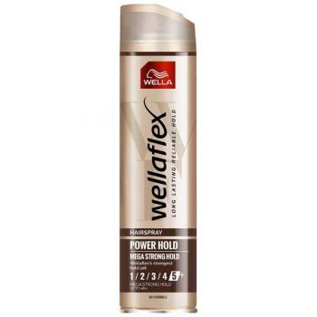 Fixativ cu Fixare Mega Puternica - Wella Wellaflex Hairspray Power Mega Strong Hold, 250 ml de firma original