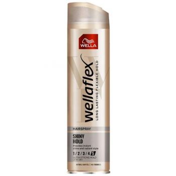 Fixativ pentru Stralucire cu Fixare Extra Puternica - Wella Wellaflex Hairspray Shiny Hold Ultra Strong Hold, 250 ml de firma original