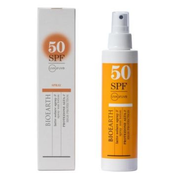 Lotiune Solara Spray pentru Corp SPF 50 cu Ganoderma Bioearth, 150 ml ieftina