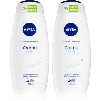 Nivea Creme Soft gel calmant pentru dus 2 x 500 ml (ambalaj economic)