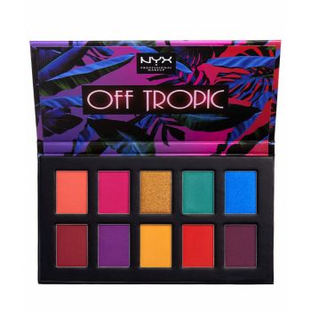 Paleta de farduri NYX Professional Makeup Off Tropic Hasta La Vista, 10 x 1.1 g Paleta de farduri NYX Professional Makeup Off Tropic Hasta La Vista, 10 x 1.1 g