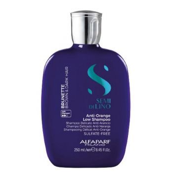 Sampon pentru Neutralizarea Tonurilor de Portocaliu pentru Par Brunet si Castaniu - Alfaparf Milano Semi di Lino Anti-Orange Low Shampoo, 250 ml de firma original