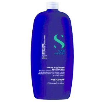 Sampon pentru Neutralizarea Tonurilor de Portocaliu pentru Par Brunet si Castaniu - Alfaparf Milano Semi di Lino Intense Anti-Orange Low Shampoo, 1000 ml de firma original