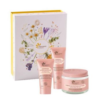 Set cadou produse cosmetice bio nutritive Fleurance Nature - Intense Nutrition (Crema 50ml + Masca 50ml + Gomaj 50ml)