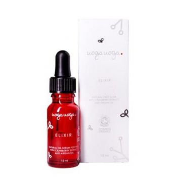 Elixir pentru fata bio, vegan cu extract de merisoare si ulei de argan, Uoga Uoga, 15ml