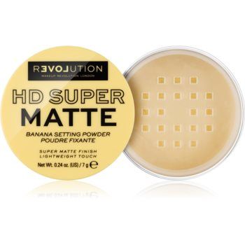 Revolution Relove HD Super Matte Pudră transparentă de fixare cu efect matifiant