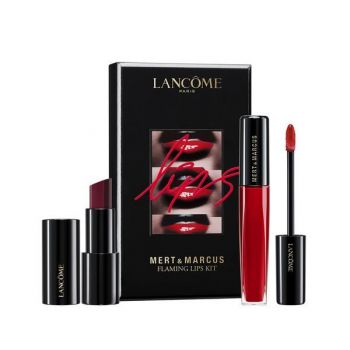 Set cadou Lancome x Mert & Marcus Flaming Lips Kit- Ruj Duo + Gloss, 3.7g + 8ml