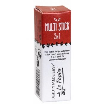 Stick 2 in 1 Vegan pentru Buze si Obraji Multi Stick Beauty Made Easy, nuanta 01 Red, 6 g ieftin