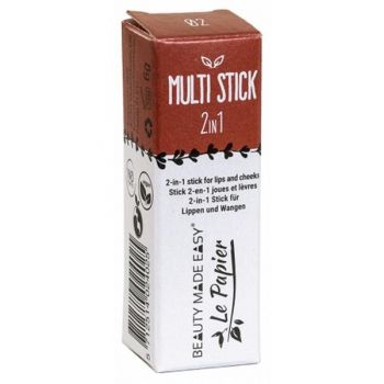 Stick 2 in 1 Vegan pentru Buze si Obraji Multi Stick Beauty Made Easy, nuanta 02 Brown, 6 g