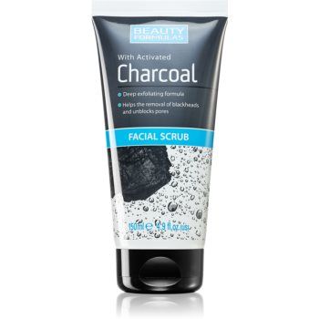Beauty Formulas Charcoal exfoliant facial cu cărbune activ Beauty Formulas Charcoal exfoliant facial cu cărbune activ