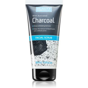 Beauty Formulas Charcoal exfoliant facial cu cărbune activ