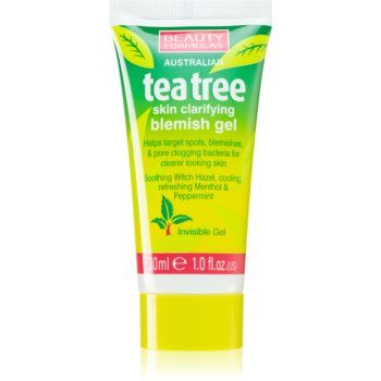 Beauty Formulas Tea Tree gel calmant de curatare impotriva imperfectiunilor pielii