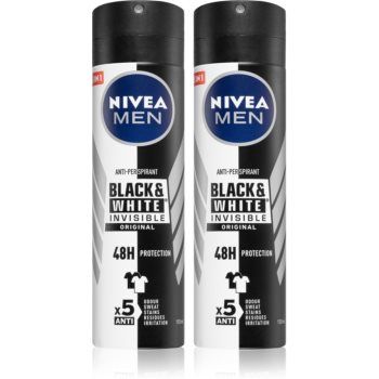 Nivea Men Black & White Invisible Original spray anti-perspirant (ambalaj economic) pentru bărbați