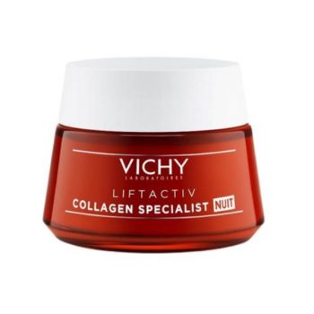 Crema de noapte Vichy Liftactiv Collagen Specialist pentru toate tipurile de ten, 50ml