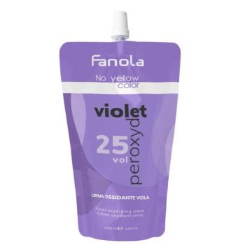 Crema Oxidanta cu Peroxid vol 25 + Pigment Violet - Fanola No Yellow Color Violet Peroxyd 25 vol Crema Ossidante Viola, 1000 ml