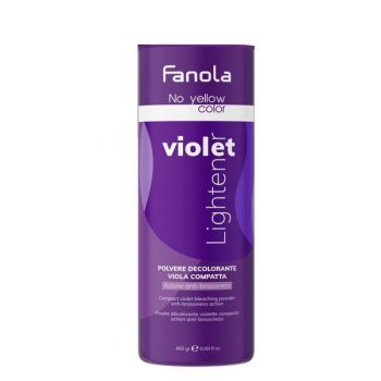 Pudra Decoloranta cu Pigmenti VIoleti - Fanola No Yellow Collor Violet Lighten, 450 g ieftin