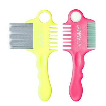 Set 2 piepteni Vitammy Fino, pentru indepartarea paduchilor, 1511W/1512, Galben si Roz Set 2 piepteni Vitammy Fino, pentru indepartarea paduchilor, 1511W/1512, Galben si Roz