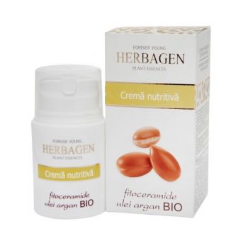 Crema Nutritiva cu Fitoceramide si Ulei de Argan Bio Herbagen, 50g la reducere