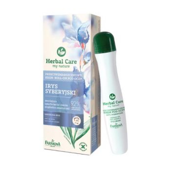 Crema Roll-On Antirid pentru Ochi cu Iris Siberian - Farmona Herbal Care Siberian Iris Anti-Wrinkle Eye Roll-On Cream, 15ml