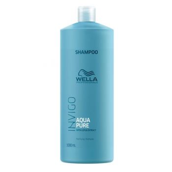 Sampon Purificator impotriva Excesului de Sebum - Wella Professionals Invigo Aqua Pure Purifying Shampoo, 1000ml