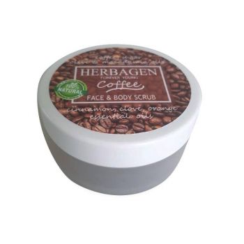 Scrub cu Cafea pentru Fata si Corp Herbagen, 100 g