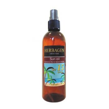 Ulei de Plaja Spray SPF 15 Herbagen, 150ml
