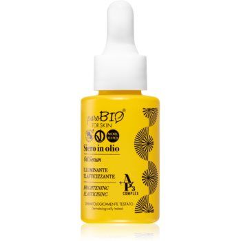 puroBIO Cosmetics Brightening Oil Serum ser cu efect iluminator impotriva primelor semne de imbatranire ale pielii