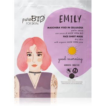 puroBIO Cosmetics Emily Good Morning masca de celule cu efect hidratant si linistitor cu aloe vera