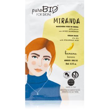 puroBIO Cosmetics Miranda Banana mască de curățare și catifelare cu acid hialuronic