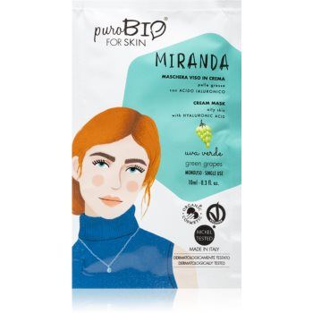 puroBIO Cosmetics Miranda Green Grapes mască de curățare și catifelare cu acid hialuronic