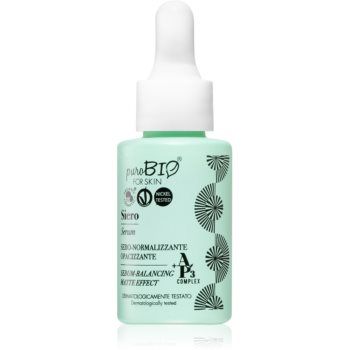 puroBIO Cosmetics Sebum-Balancing Serum ser antioxidant împotriva îmbătrânirii pielii