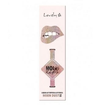 Set multifuncțională pentru buze Lovely Holo Lips nr.01 Horn Dust Ruj + Creion buze, 15g