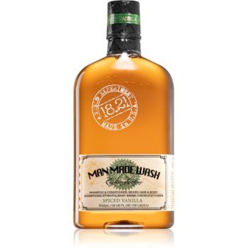 18.21 Man Made Spiced Vanilla Wash șampon, balsam și gel de duș 3 în 1 pentru păr, barbă și corp