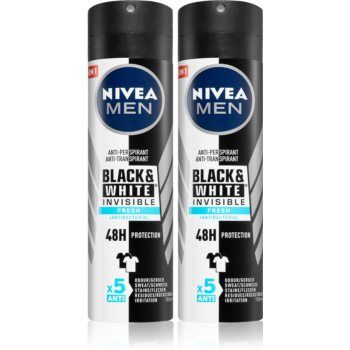 Nivea Men Black & White Fresh spray anti-perspirant (ambalaj economic) pentru bărbați