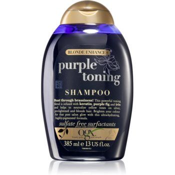 OGX Blonde Enhance+ Purple Toning sampon violet neutralizeaza tonurile de galben ieftin