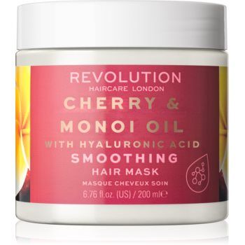 Revolution Haircare Hair Mask Cherry & Manoi Oil masca pentru netezire pentru par ondulat si cret